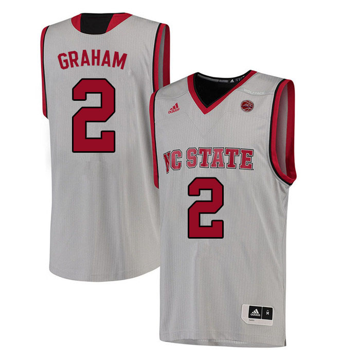 Men #2 Chase Graham NC State Wolfpack College Basketball Jerseys Sale-White